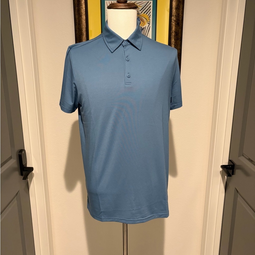 Modern Fresh Clean Tees Slate Blue Performance Polo